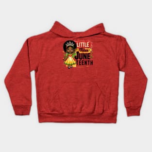 Little Miss Juneteenth African American Melanin Princess Pun Kids Hoodie